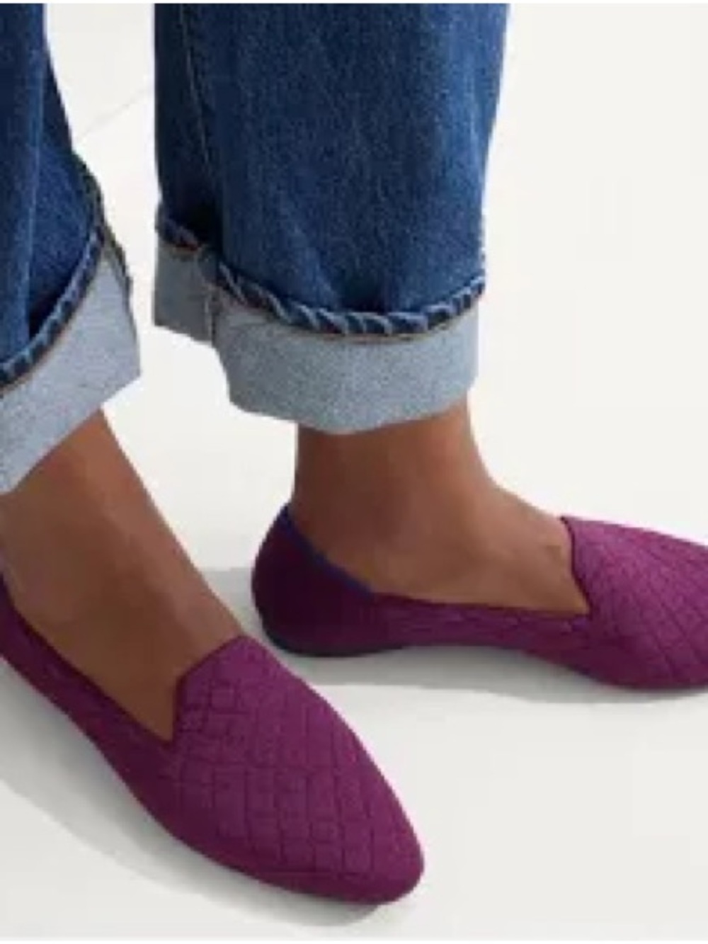 Rothys NWOT The Almond Loafers Quilted Flats in Plum Sz 12.5